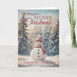 Vrolijke Kerstmis Snowman Bedrijfsnaam Feestdagen Kaart