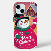 Vrolijke Kerstmis Snowman iPhone / iPad case (Achterkant)