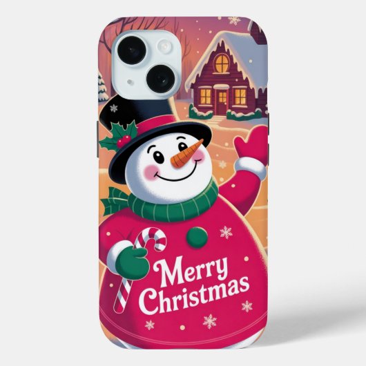 Vrolijke Kerstmis Snowman iPhone / iPad case (Achterkant)