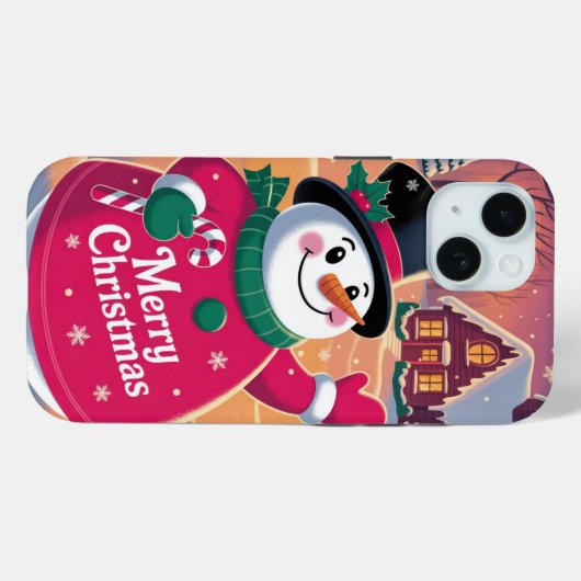 Vrolijke Kerstmis Snowman iPhone / iPad case (Achterkant (horizontaal))