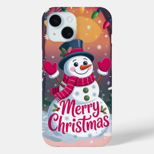 Vrolijke Kerstmis Snowman iPhone / iPad case (Achterkant)