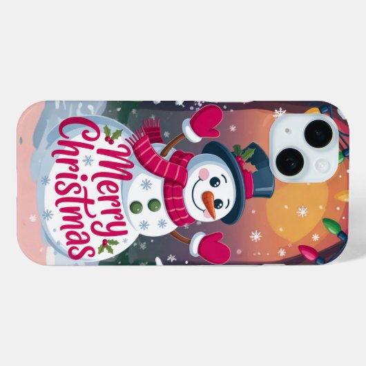 Vrolijke Kerstmis Snowman iPhone / iPad case (Achterkant (horizontaal))