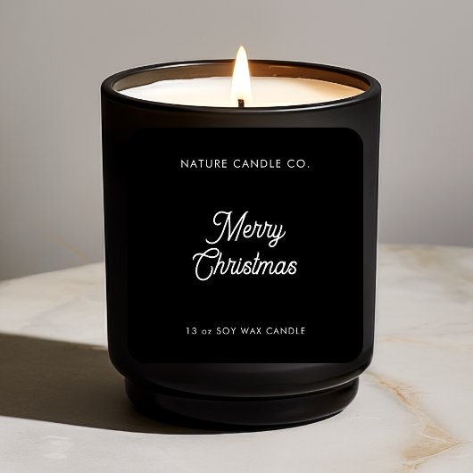 Vrolijke Kerstmis Soy Candle | Klassieke minimalis Vierkante Sticker