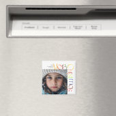 Vrolijke Kerstmis speelse letters aangepaste foto Magneet (Insitu (Vaatwasser))