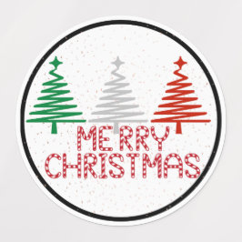 Vrolijke Kerstmis Spiraal Bomen Labels