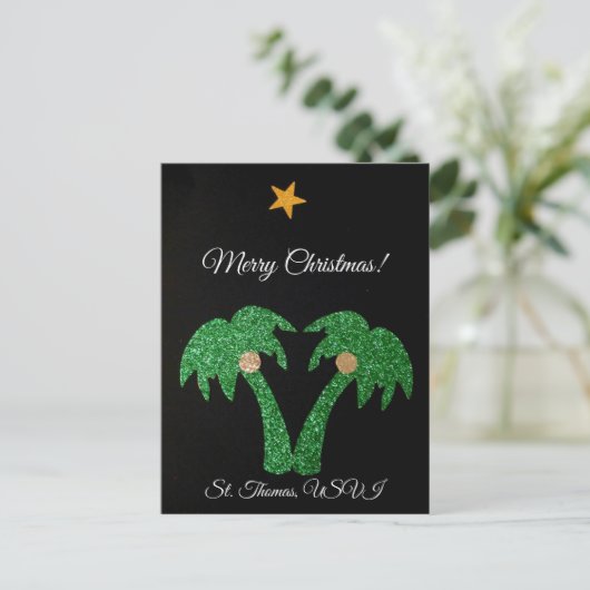 Vrolijke Kerstmis, St. Thomas USVI Feestdagenkaart (Staand voorkant)
