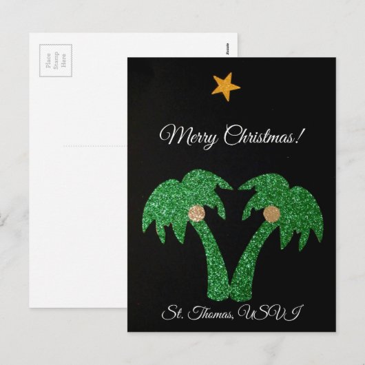 Vrolijke Kerstmis, St. Thomas USVI Feestdagenkaart (Voorkant / Achterkant)