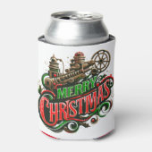 Vrolijke Kerstmis steampunk Blikjeskoeler (Blikje Voorkant)