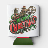 Vrolijke Kerstmis steampunk Blikjeskoeler (Achterkant)