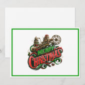 Vrolijke Kerstmis steampunk Feestdagenkaart (Voorkant / Achterkant)