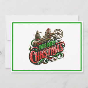Vrolijke Kerstmis steampunk Feestdagenkaart
