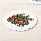 Vrolijke Kerstmis steampunk Kartonnen Onderzetters (Gekanteld)