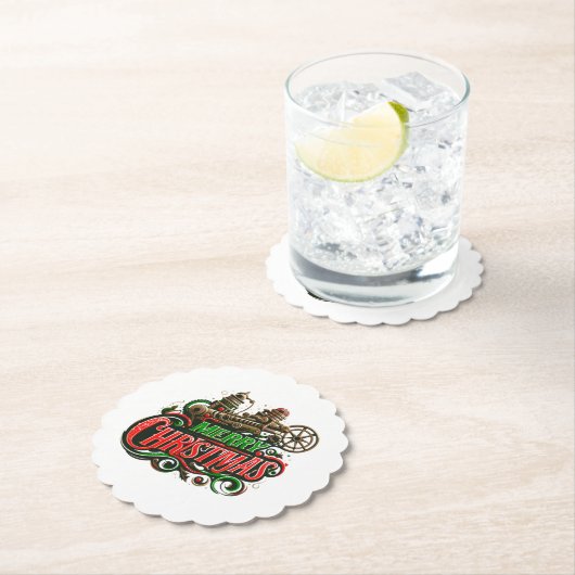 Vrolijke Kerstmis steampunk Kartonnen Onderzetters (Insitu)