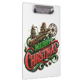Vrolijke Kerstmis steampunk Klembord (Rechts)