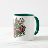 Vrolijke Kerstmis steampunk Mok (Voorkant rechts)