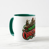 Vrolijke Kerstmis steampunk Mok (Voorkant links)