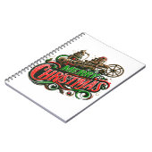 Vrolijke Kerstmis steampunk Notitieboek (Linkerzijde)