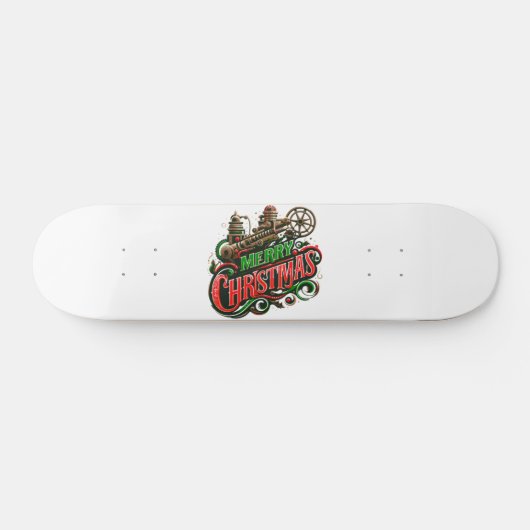 Vrolijke Kerstmis steampunk Persoonlijk Skateboard (Horizontaal)