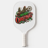 Vrolijke Kerstmis steampunk Pickleball Paddle (Voorkant)