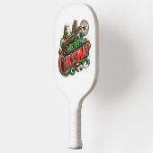 Vrolijke Kerstmis steampunk Pickleball Paddle (Links)