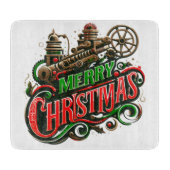 Vrolijke Kerstmis steampunk Snijplank (Voorkant)