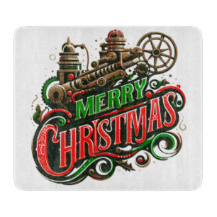 Vrolijke Kerstmis steampunk Snijplank
