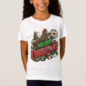 Vrolijke Kerstmis steampunk T-shirt (Voorkant)