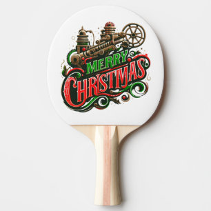 Vrolijke Kerstmis steampunk Tafeltennisbatje