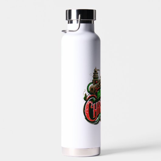 Vrolijke Kerstmis steampunk Waterfles (Rechts)