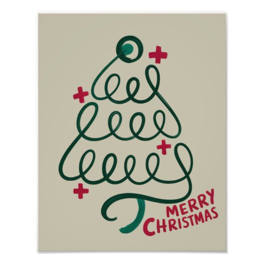 Vrolijke Kerstmis Stethoscoop CNA Medisch Medewerk Foto Afdruk (Voorkant)