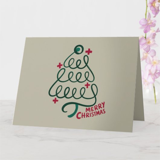 Vrolijke Kerstmis Stethoscoop CNA Medisch Medewerk Kaart (Orchidee)