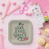 Vrolijke Kerstmis Stethoscoop CNA Medisch Medewerk Papieren Bordje (Feest)