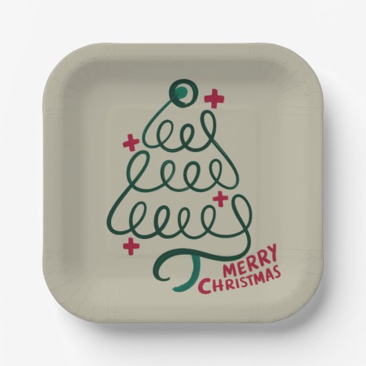 Vrolijke Kerstmis Stethoscoop CNA Medisch Medewerk Papieren Bordje (Voorkant)