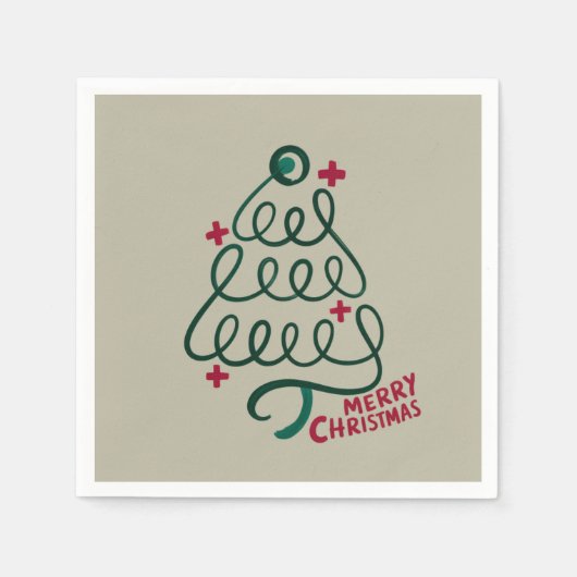 Vrolijke Kerstmis Stethoscoop CNA Medisch Medewerk Servet (Voorkant)