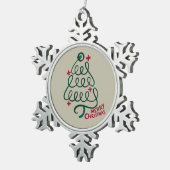 Vrolijke Kerstmis Stethoscoop CNA Medisch Medewerk Tin Sneeuwvlok Ornament (Rechts)