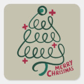 Vrolijke Kerstmis Stethoscoop CNA Medisch Medewerk Vierkante Sticker (Voorkant)