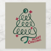 Vrolijke Kerstmis Stethoscoop CNA Medisch Medewerk Wijn Etiket (Enkel label)