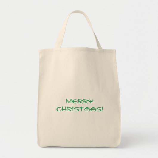 Vrolijke Kerstmis Tekst Gedrukt maken Shopping Lov Tote Bag (Voorkant)