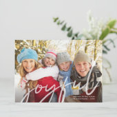 Vrolijke Kerstmis Trendy Handschrift Script Foto Feestdagenkaart (Staand voorkant)