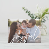 Vrolijke Kerstmis Trendy Handschrift Script Foto Feestdagenkaart (Staand voorkant)