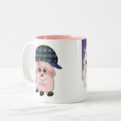 vrolijke kerstmis tweekleurige koffiemok (Voorkant links)