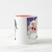 vrolijke kerstmis tweekleurige koffiemok (Center)