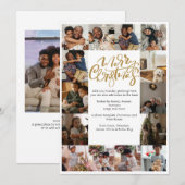 Vrolijke Kerstmis Typografie 17 Foto Feestdagenkaart (Voorkant / Achterkant)