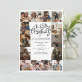 Vrolijke Kerstmis Typografie 17 Foto Feestdagenkaart (Staand voorkant)