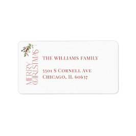 Vrolijke Kerstmis Typografie Botanische Kerstmis Etiket