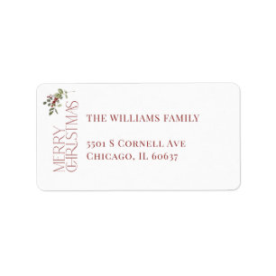 Vrolijke Kerstmis Typografie Botanische Kerstmis Etiket