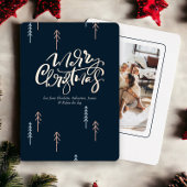 Vrolijke Kerstmis Typografie Foto Gepersonaliseerd Folie Feestdagenkaart