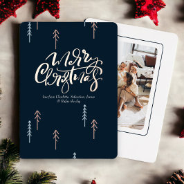 Vrolijke Kerstmis Typografie Foto Gepersonaliseerd Folie Feestdagenkaart