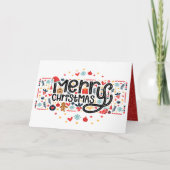 Vrolijke Kerstmis Typografie Gevouwen Feestdagen Kaart (Voorkant)