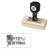 Vrolijke Kerstmis Typografie Lettering Rubberstempel (Gestempeld)